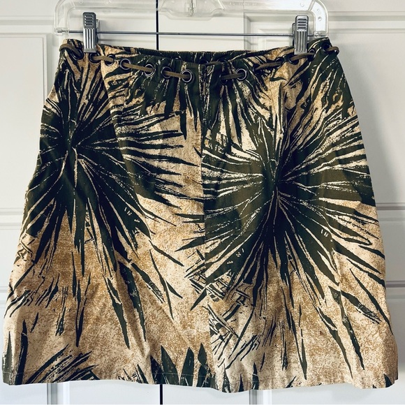 Ideology Palm Leaf Print Skirt, Mini Skirt with Drawstring Waist, Summer Skirt 6 - Picture 2 of 6
